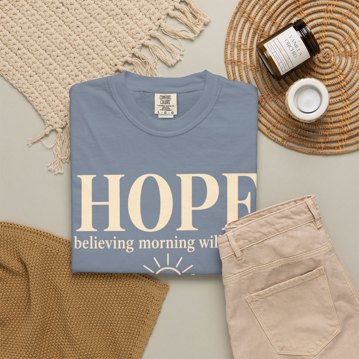 Hope T-Shirt — "believing morning will come" Inspirational Tee