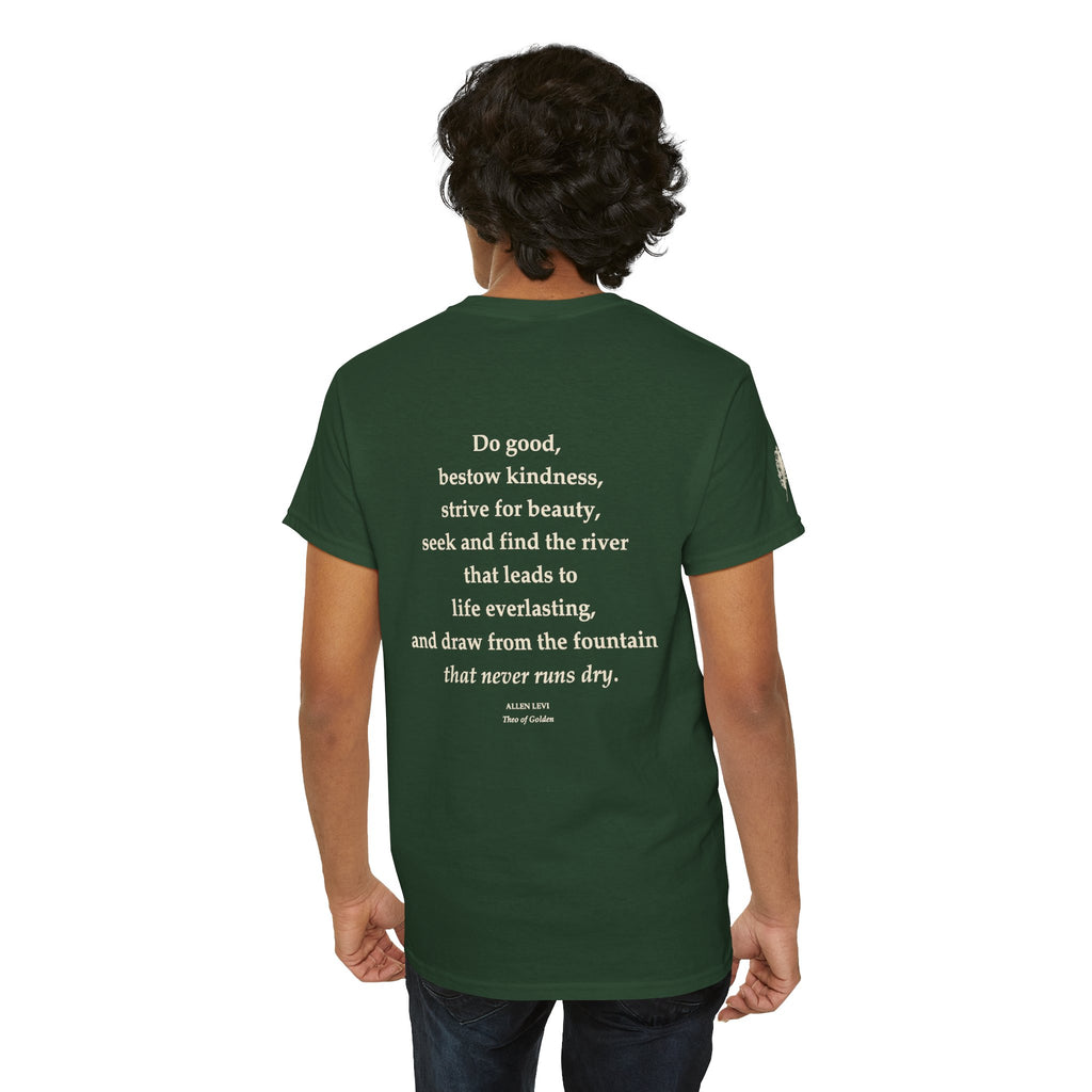 Inspirational Feather Tee — "Do good, bestow kindness" Quote T-Shirt