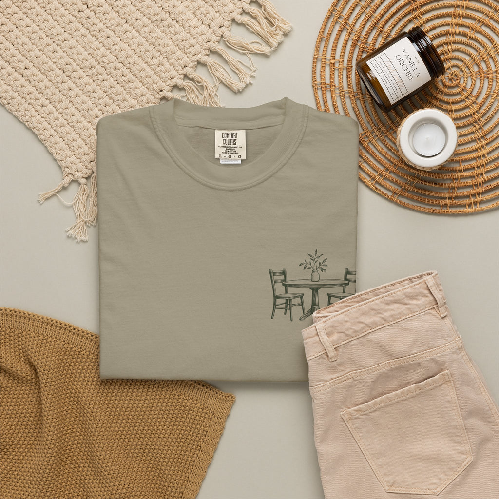 Sit With Me T-Shirt — "Sit With Me. you don't have to eat alone." Comfort Tee