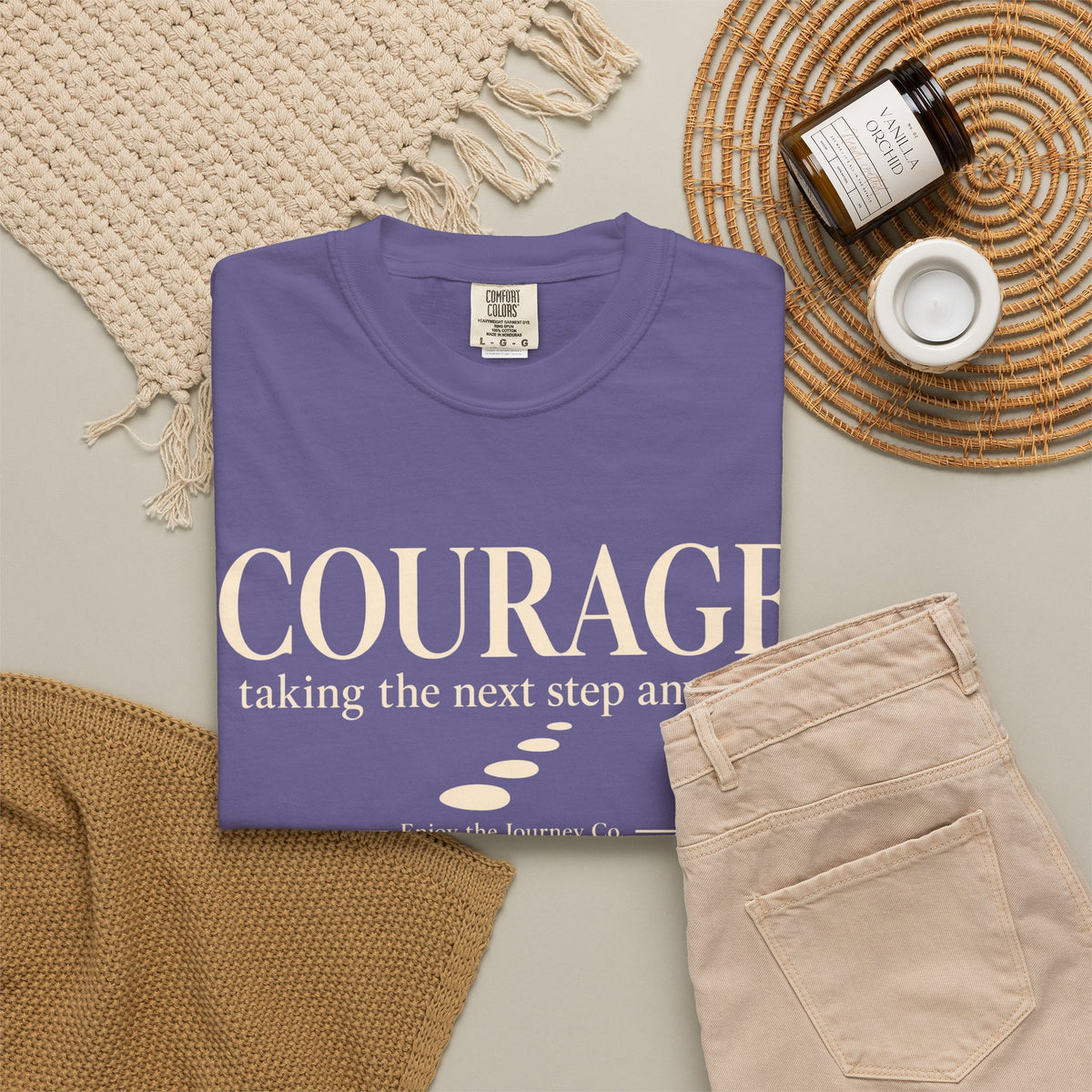 Courage Graphic Tee — "Courage: taking the next step anyway." Inspirational Motivational T‑Shirt