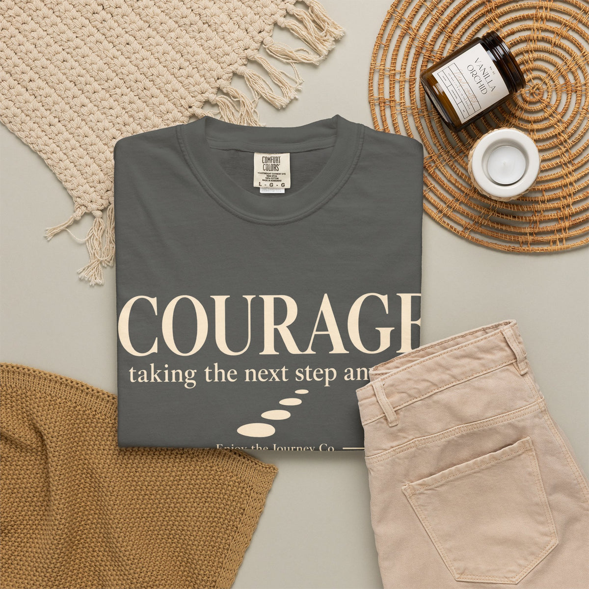 Courage Graphic Tee — "Courage: taking the next step anyway." Inspirational Motivational T‑Shirt