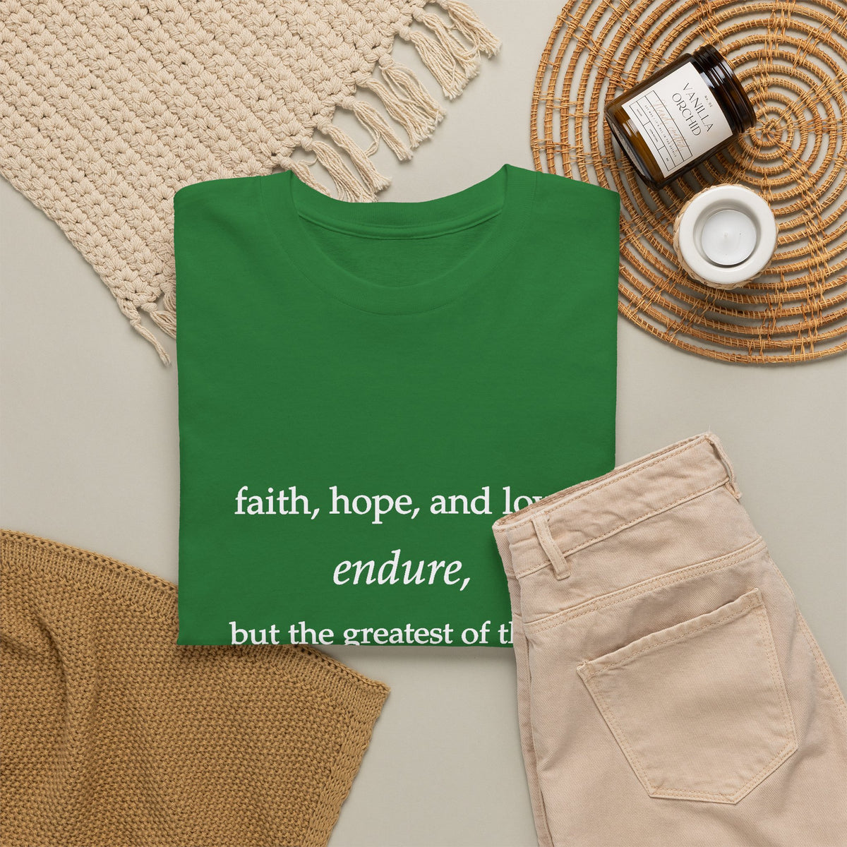 Faith, Hope & Love Tee — 1 Corinthians 13 Inspirational Christian T‑Shirt