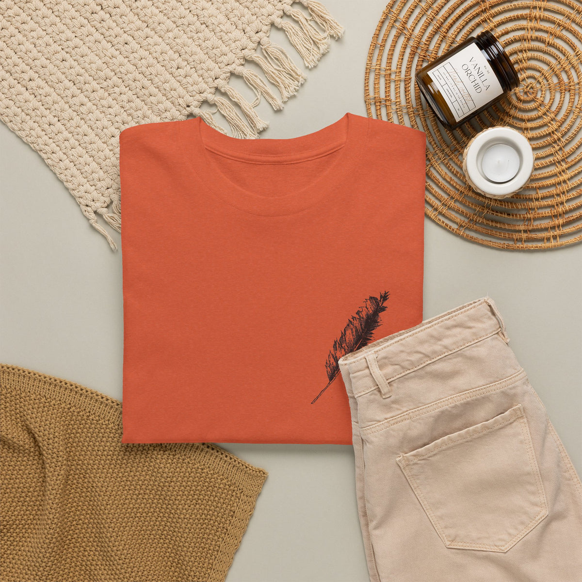 Inspirational Quote T‑Shirt — “Seek and Find the River” Feather Graphic