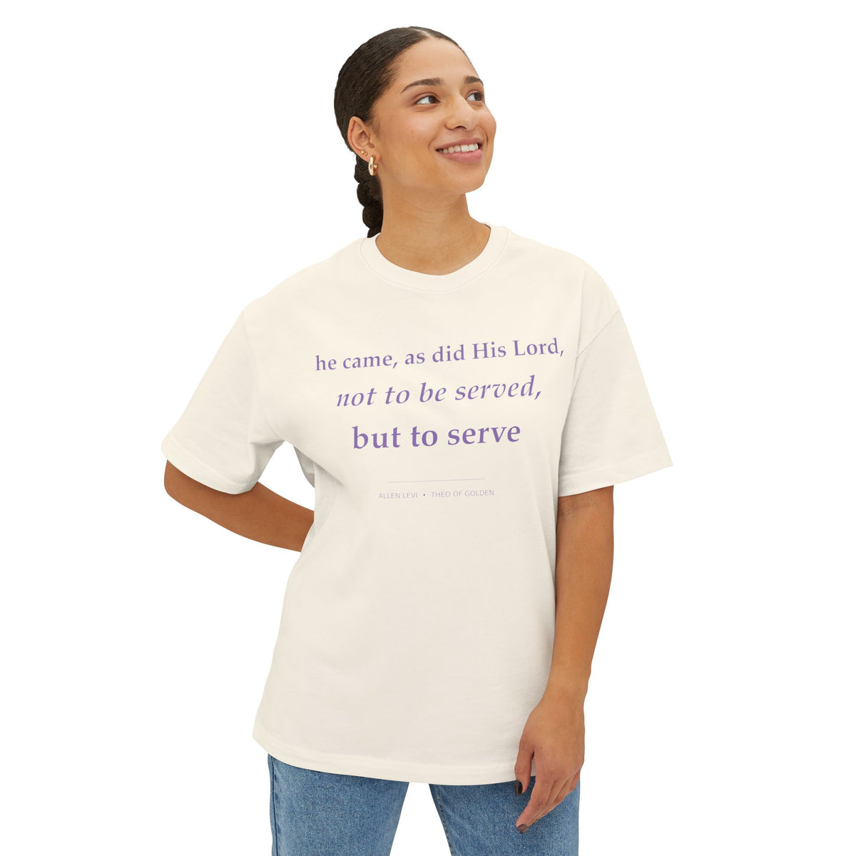 Boxy Tee — "He Came, As Did His Lord: Not to Be Served, But to Serve" Christian Graphic Shirt