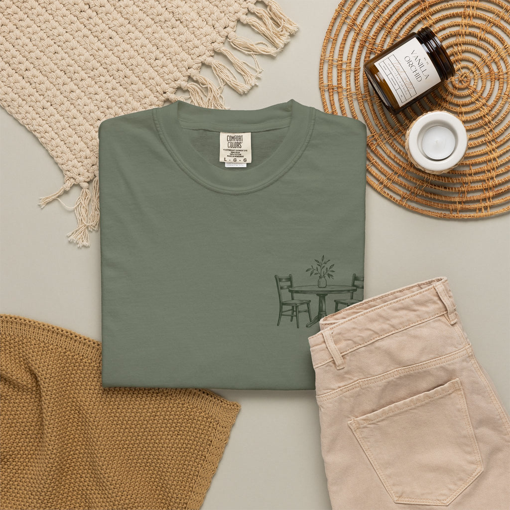 Sit With Me T-Shirt — "Sit With Me. you don't have to eat alone." Comfort Tee