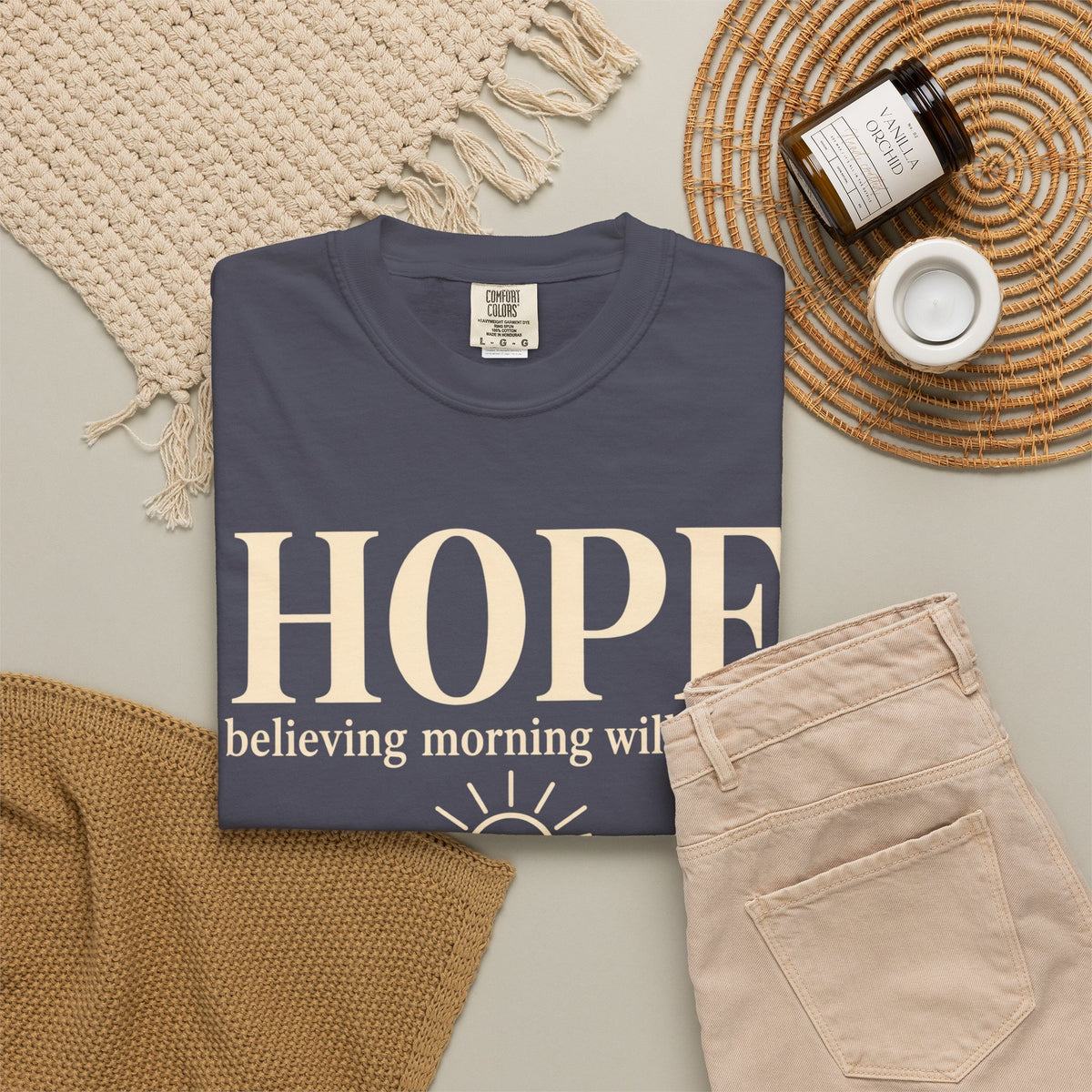 Hope T-Shirt — "believing morning will come" Inspirational Tee