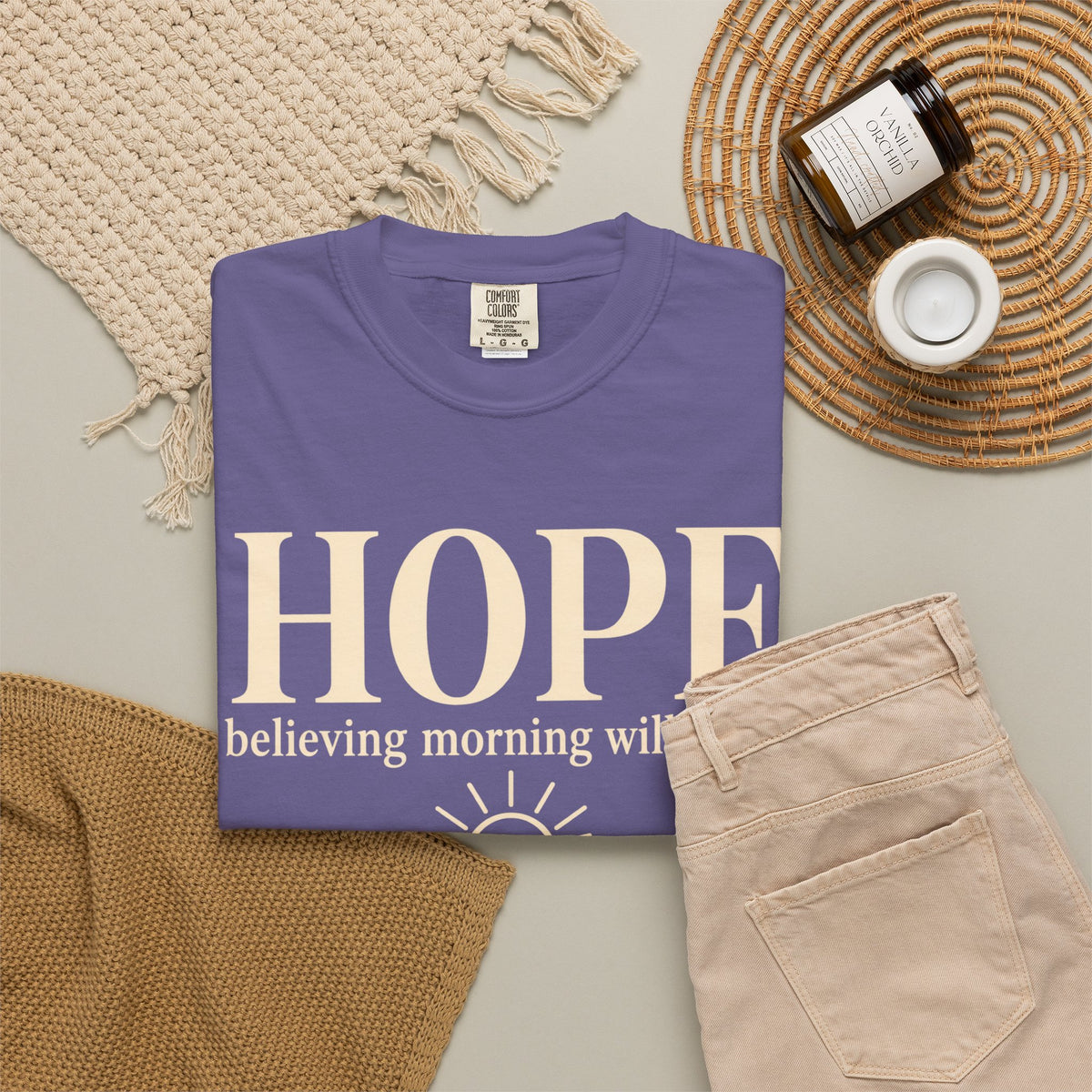 Hope T-Shirt — "believing morning will come" Inspirational Tee