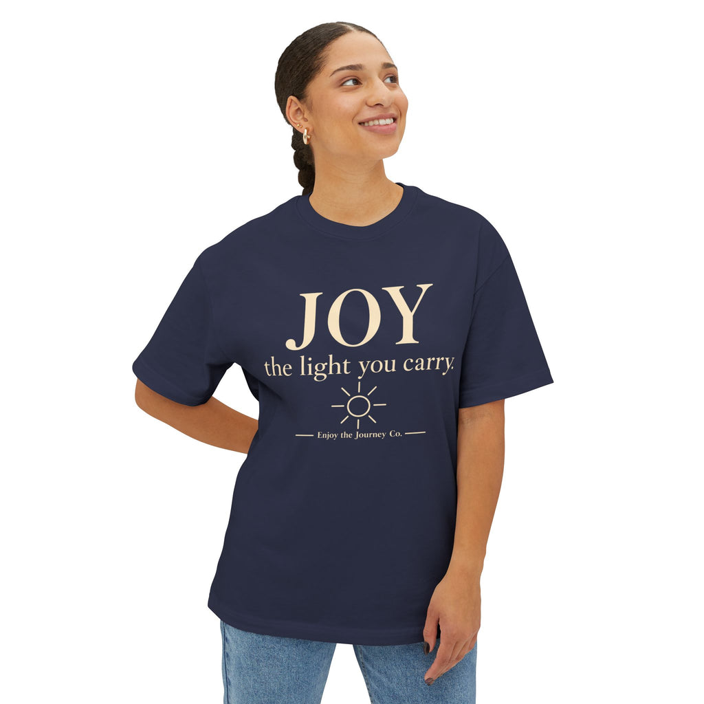 Joy "the light you carry" Tee — Inspirational Oversized Boxy T-Shirt