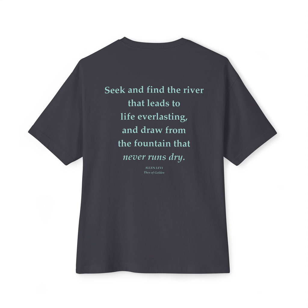 Minimal Aqua Script Oversized Tee