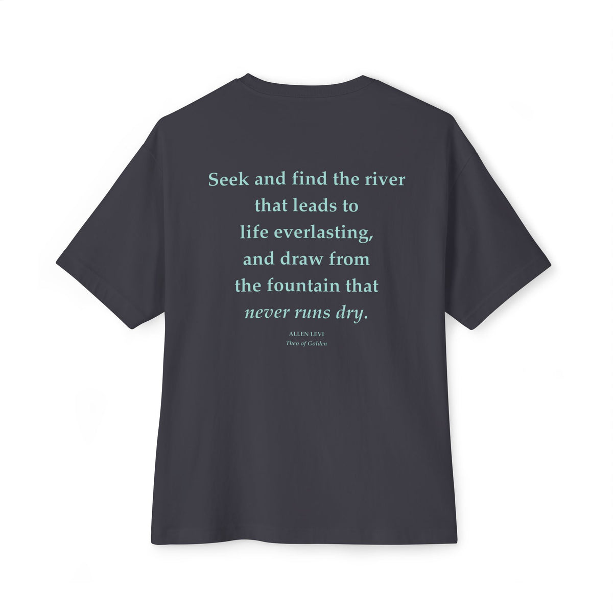 Minimal Aqua Script Oversized Tee