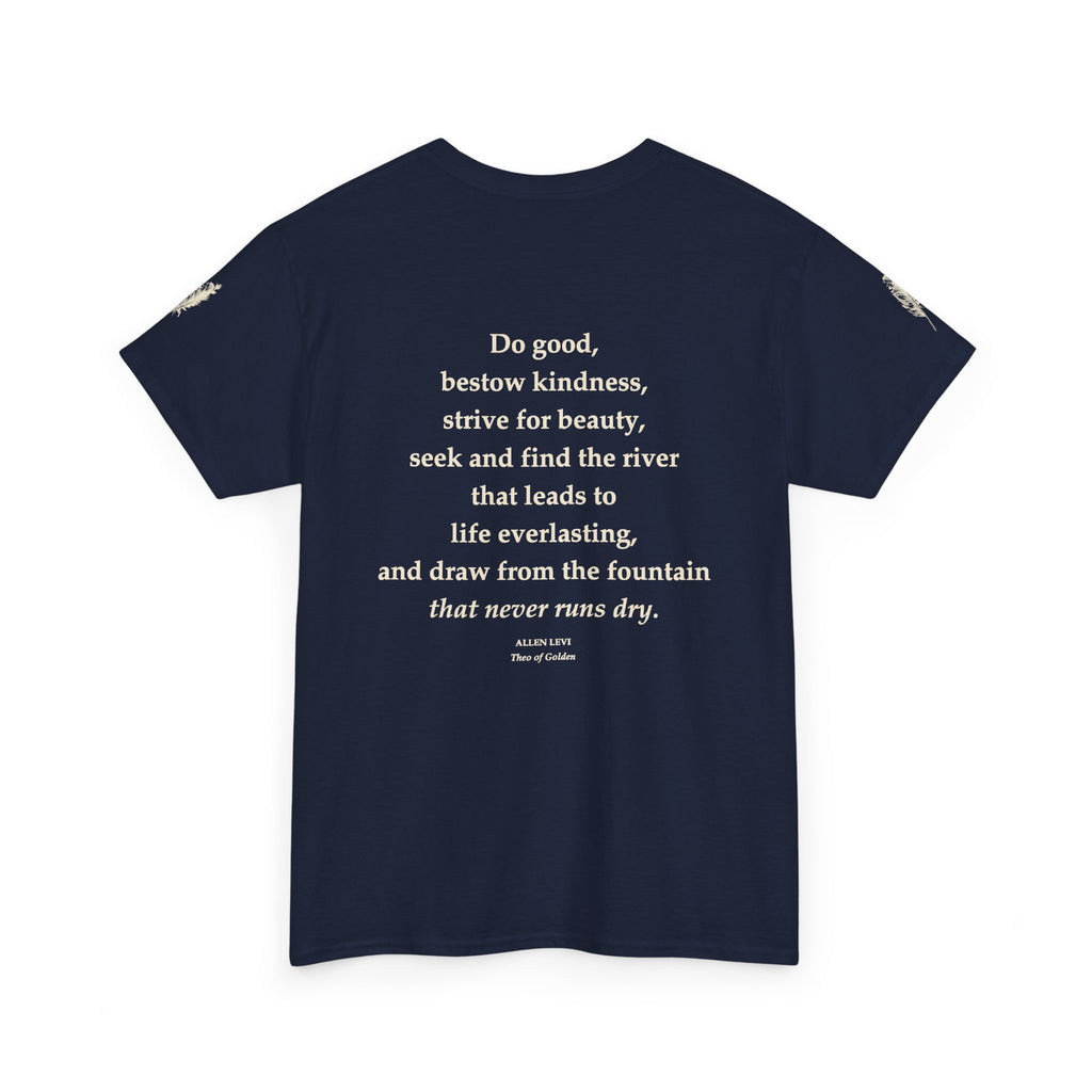 Inspirational Feather Tee — "Do good, bestow kindness" Quote T-Shirt