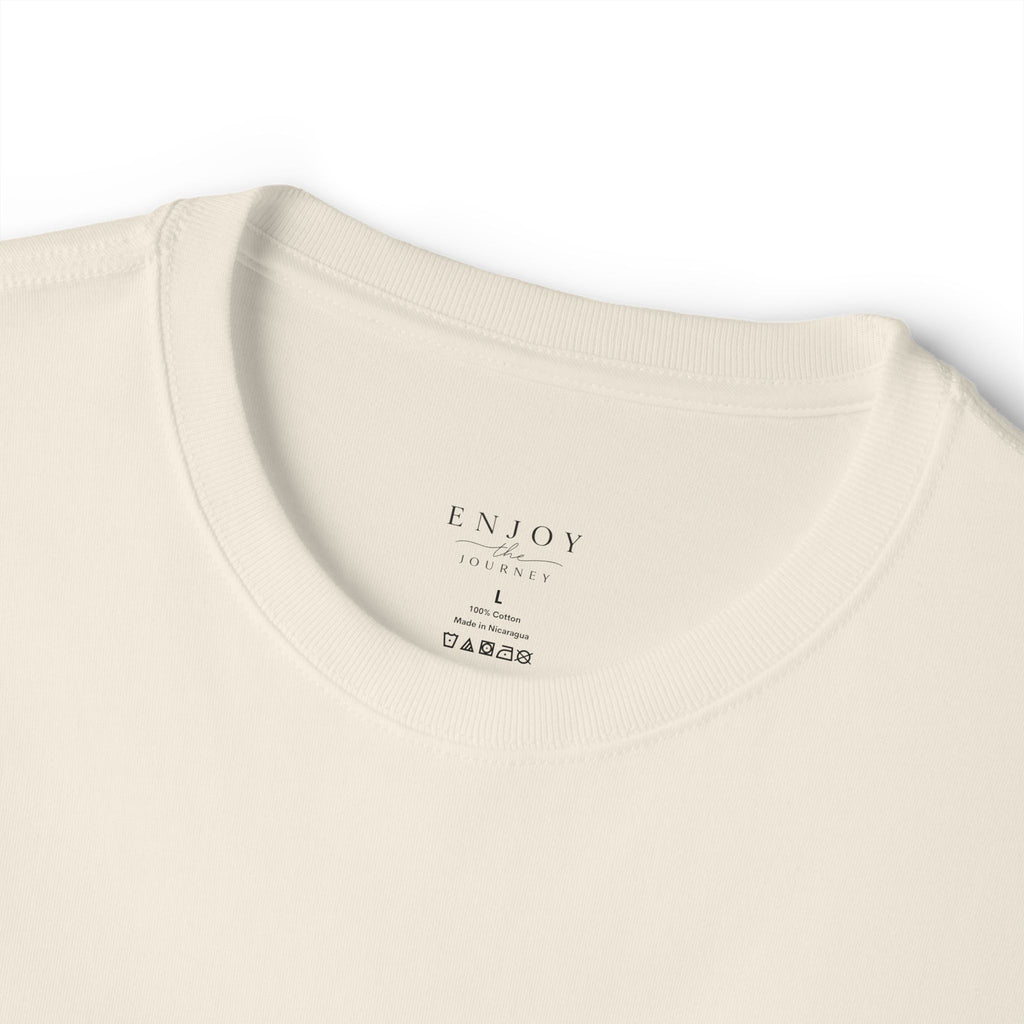 Cross & Heart Minimal Tee — Christian Faith Pink Boxy T-Shirt