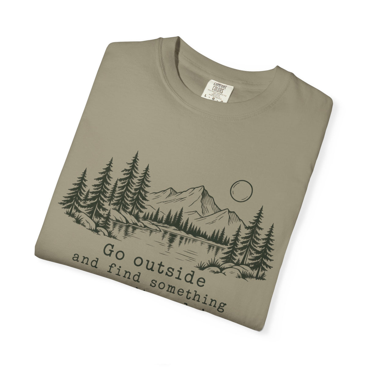 T-Shirt — 'Go Outside' Mountain & Forest Graphic Tee — Adventure Nature Quote