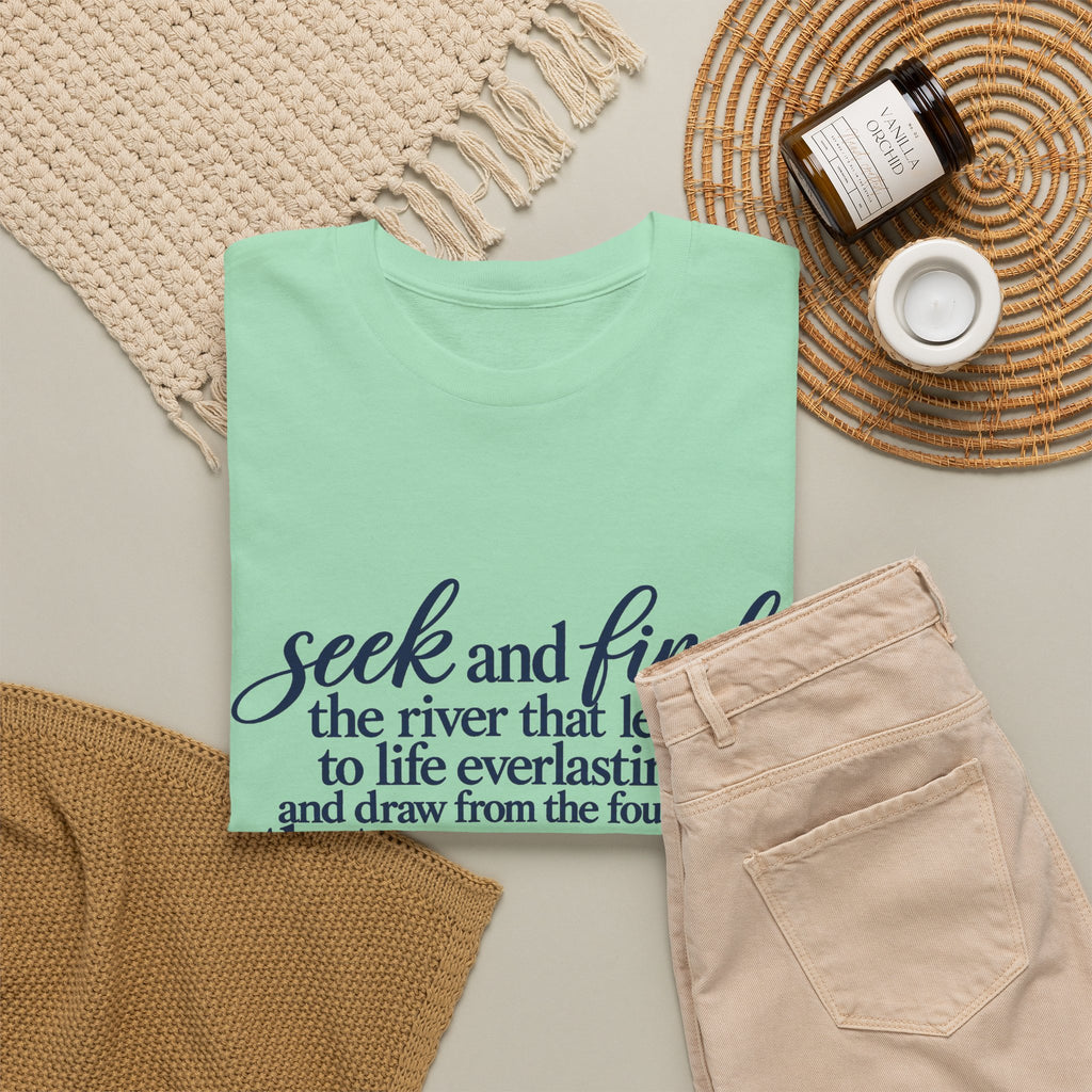 Seek and Find Inspirational Quote T-Shirt — Religious Scripture Tee