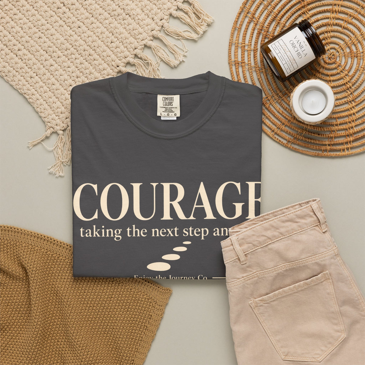 Courage Graphic Tee — "Courage: taking the next step anyway." Inspirational Motivational T‑Shirt