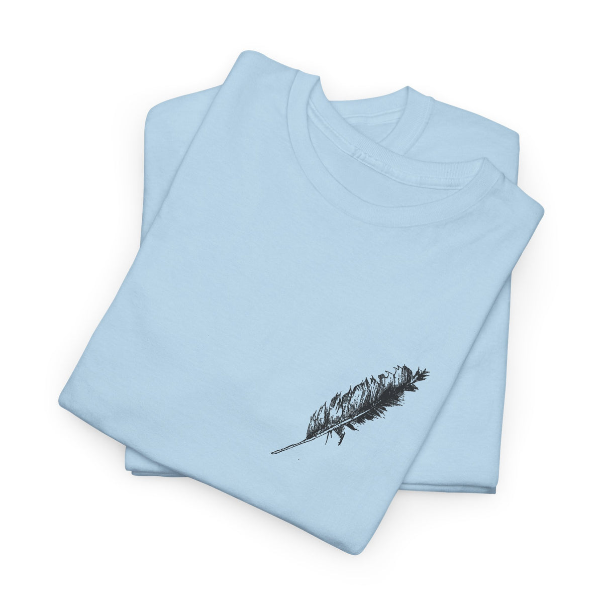Inspirational Quote T‑Shirt — “Seek and Find the River” Feather Graphic