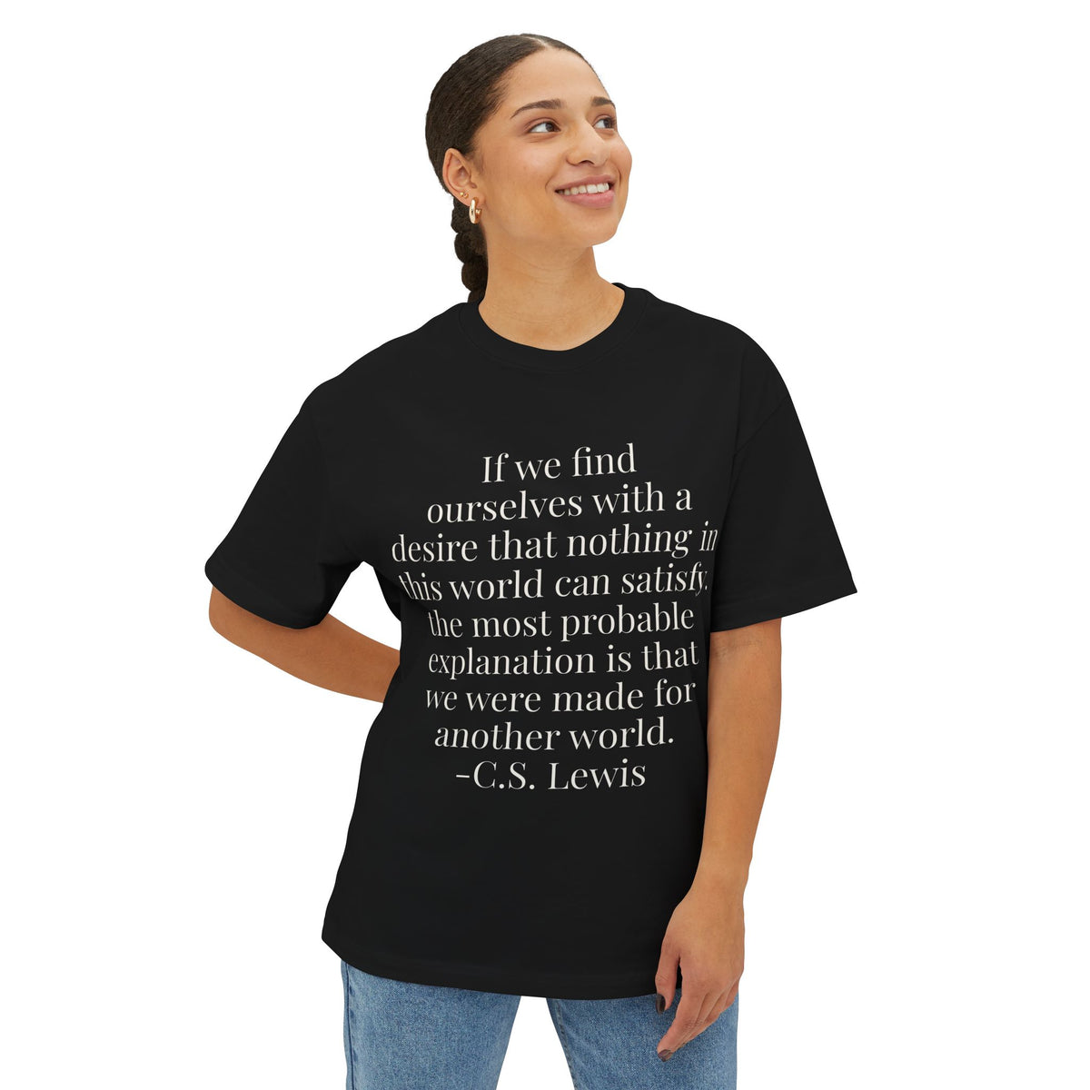Boxy Oversized Tee — Minimal White Crewneck