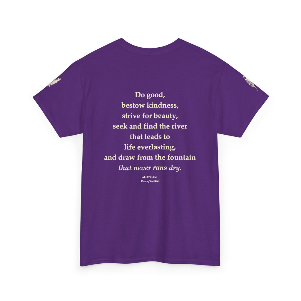 Inspirational Feather Tee — "Do good, bestow kindness" Quote T-Shirt