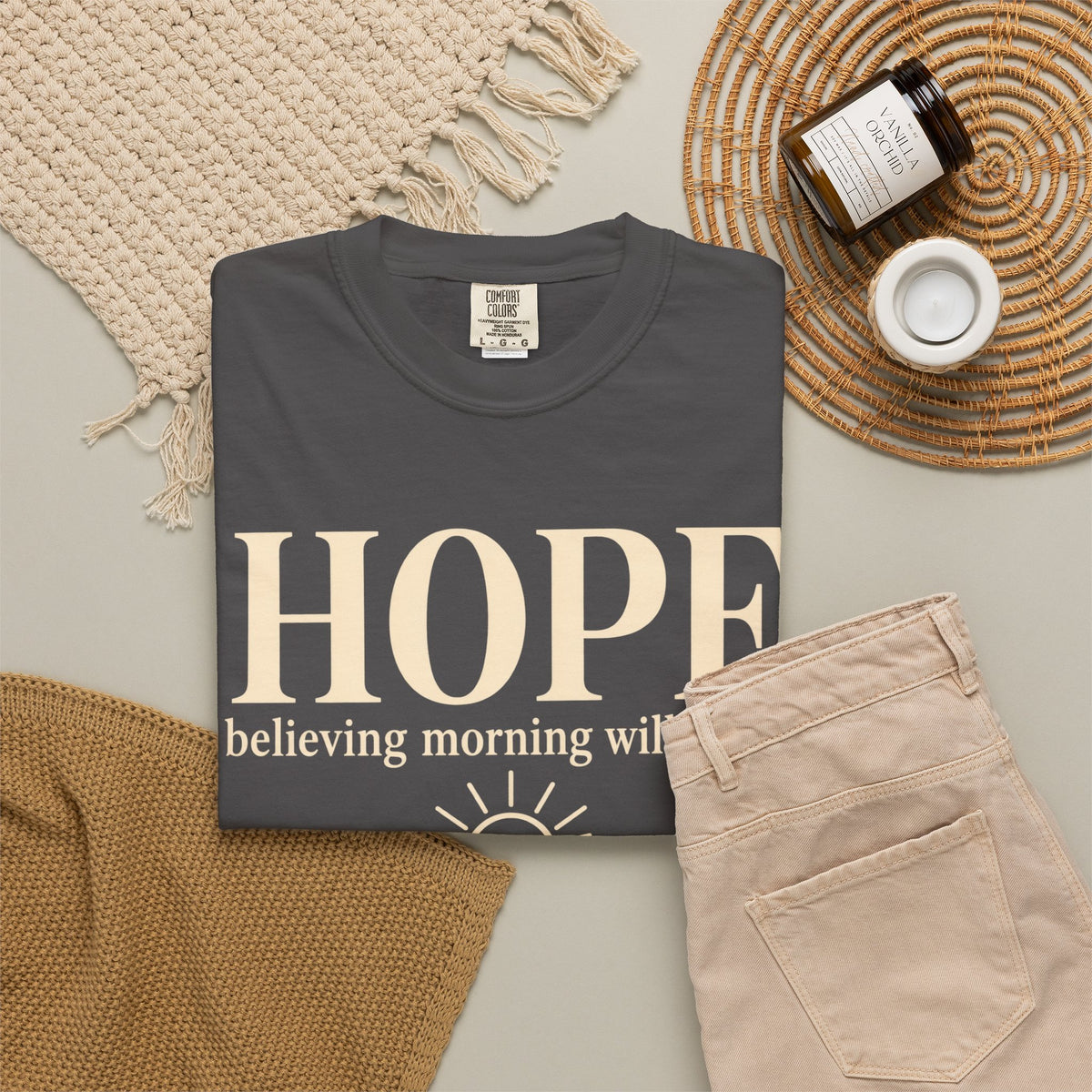 Hope T-Shirt — "believing morning will come" Inspirational Tee