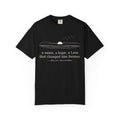 Literary Quote Sunset T-Shirt — "a name, a hope, a Love that changed him forever."