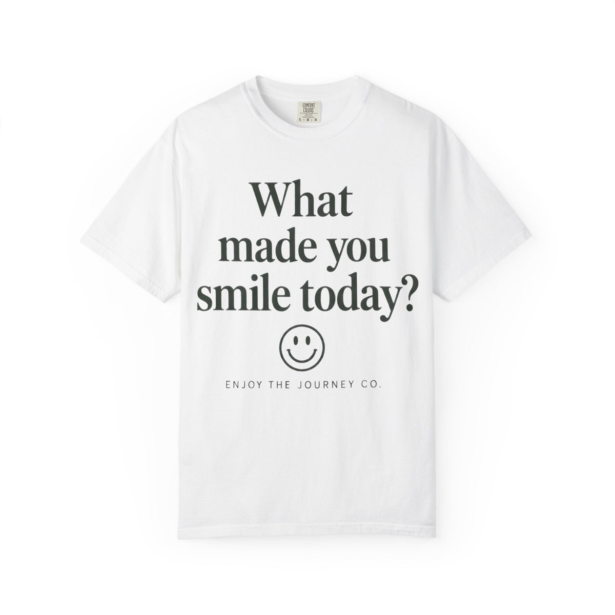 Positive Message T-Shirt — "What Made You Smile Today?" Front & Back Inspirational Tee