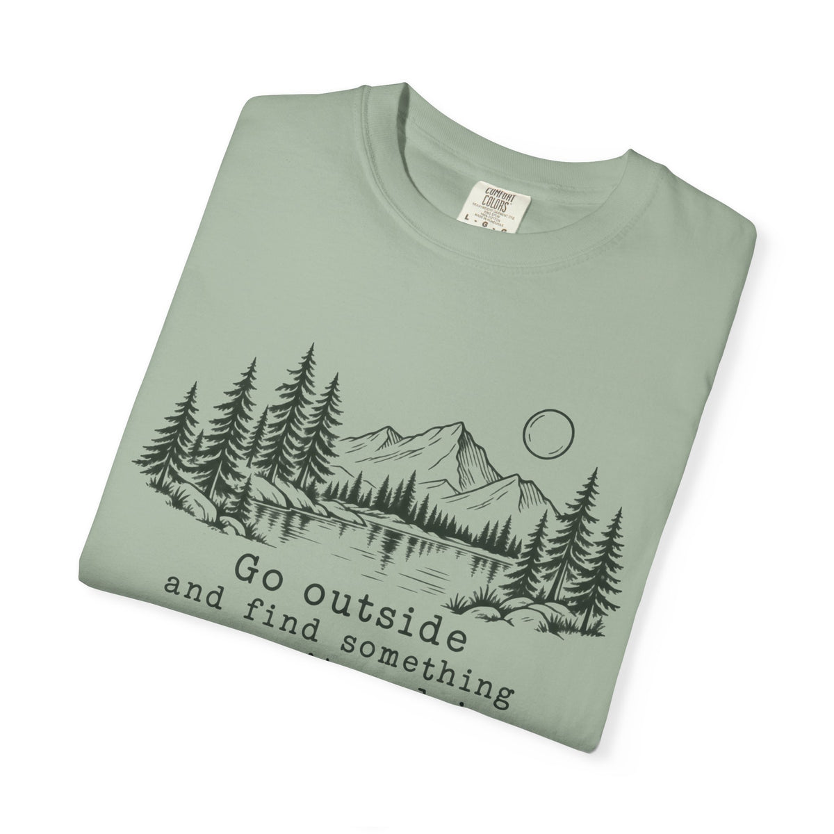 T-Shirt — 'Go Outside' Mountain & Forest Graphic Tee — Adventure Nature Quote