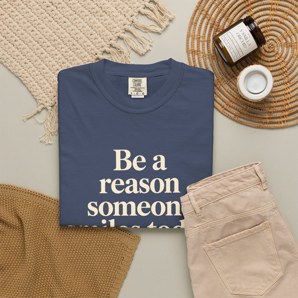 Inspirational Smile T-Shirt — “Be a reason someone smiles today” Motivational Tee