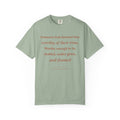 Literary Quote Tee — "Worthy enough to be matted, under glass, and framed"