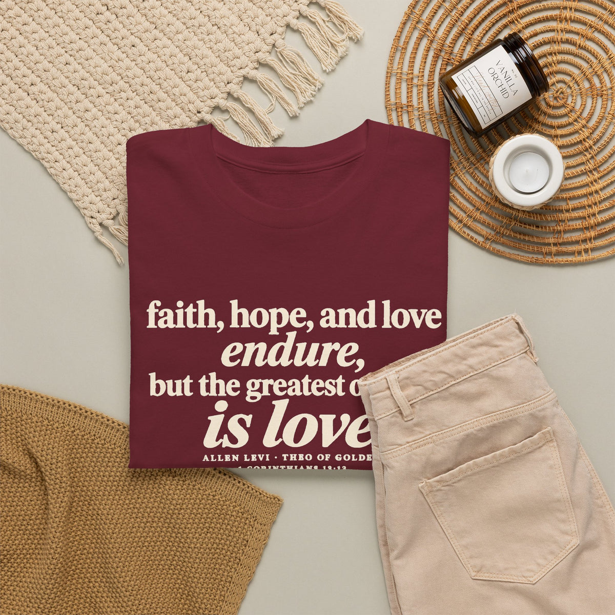 Faith Hope Love Tee — "The Greatest of These Is Love" Biblical Scripture T-Shirt