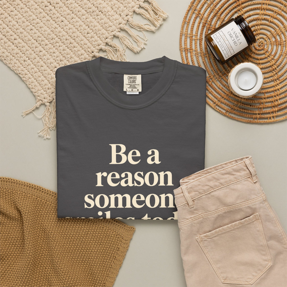 Inspirational Smile T-Shirt — “Be a reason someone smiles today” Motivational Tee