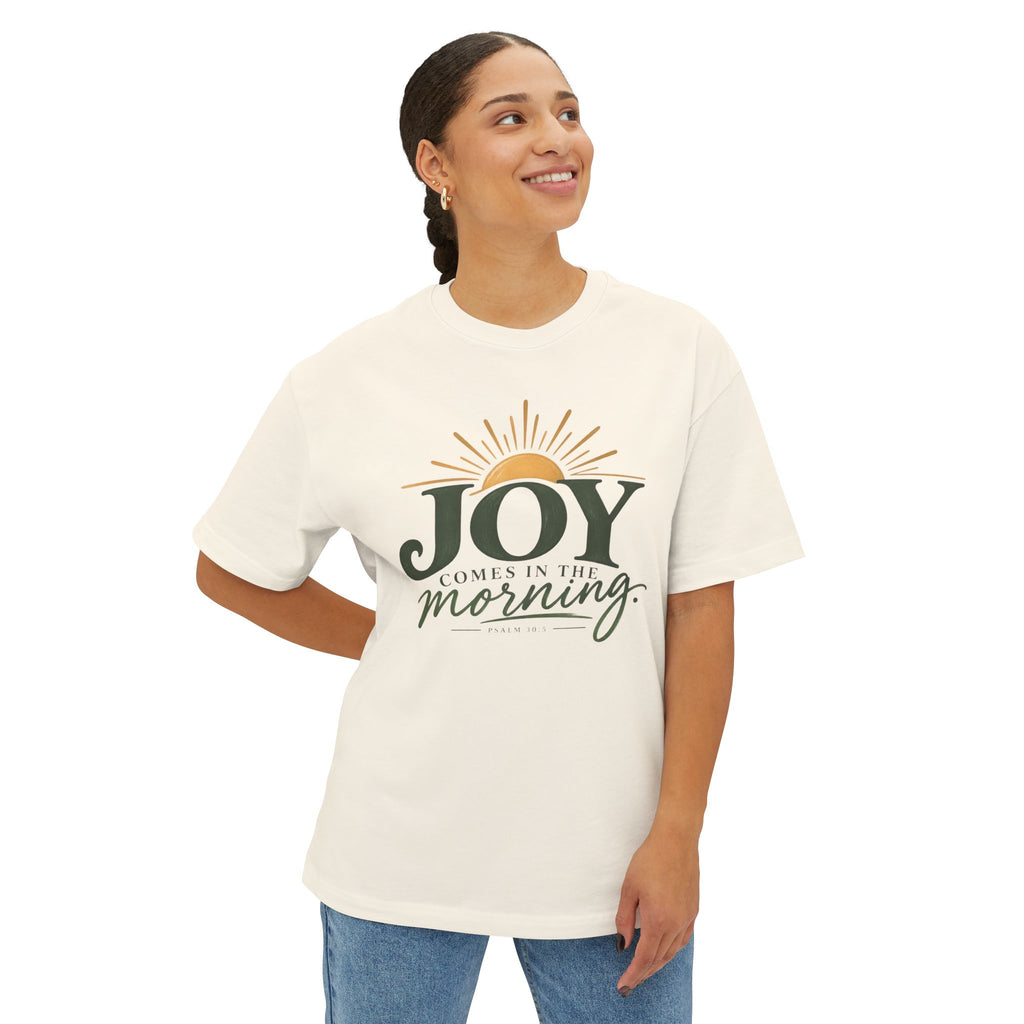 Joy Comes in the Morning Tee — Sunrise Inspirational Graphic T-Shirt