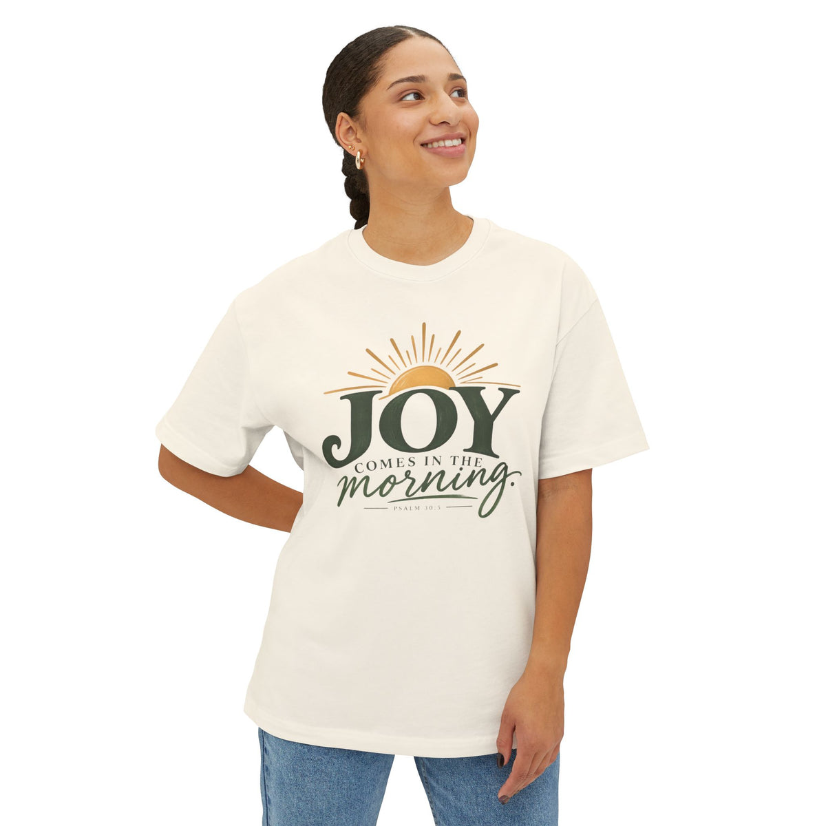 Joy Comes in the Morning Tee — Sunrise Inspirational Graphic T-Shirt