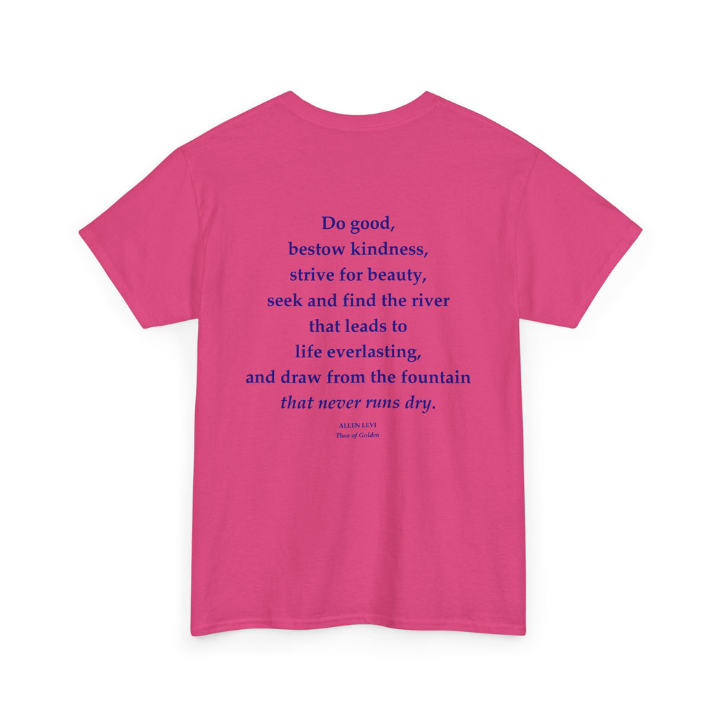Inspirational Feather Tee — "Do good, bestow kindness" Quote T‑Shirt