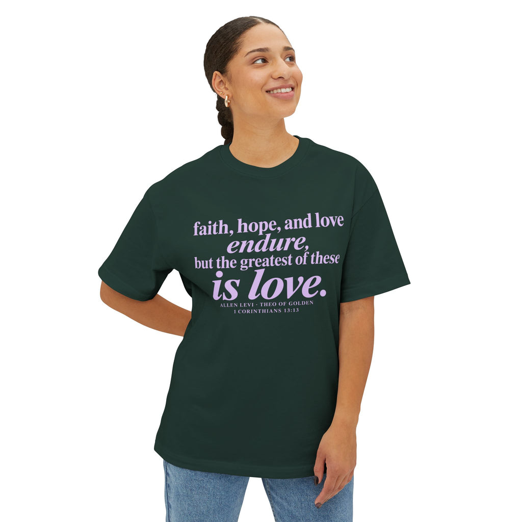 Faith Hope Love Tee — 1 Corinthians Inspirational Christian T‑Shirt