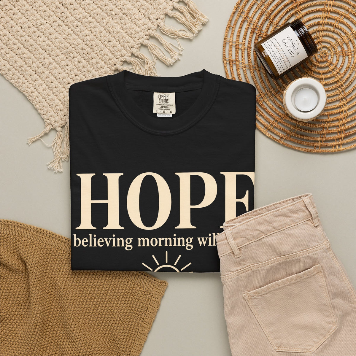 Hope T-Shirt — "believing morning will come" Inspirational Tee
