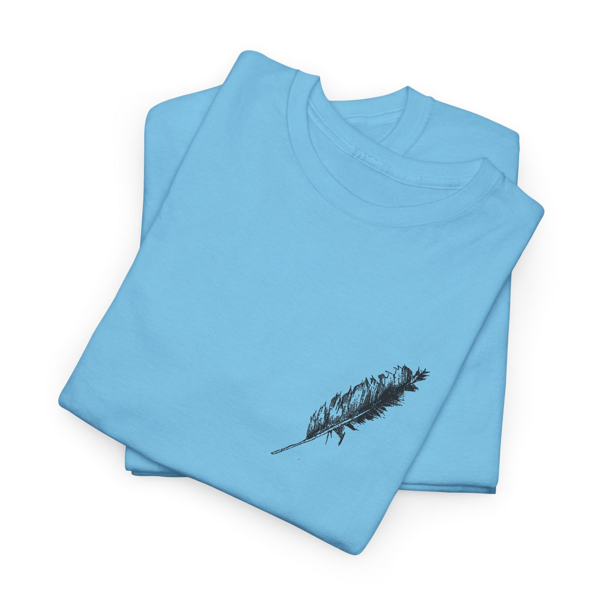 Inspirational Quote T‑Shirt — “Seek and Find the River” Feather Graphic