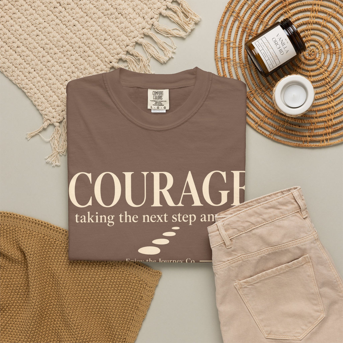 Courage Graphic Tee — "Courage: taking the next step anyway." Inspirational Motivational T‑Shirt