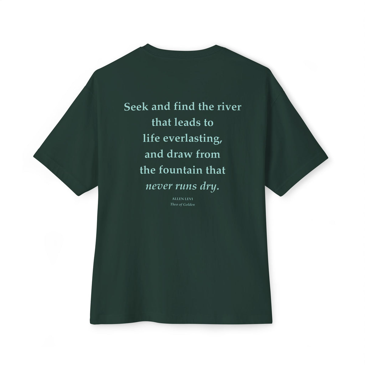 Minimal Aqua Script Oversized Tee