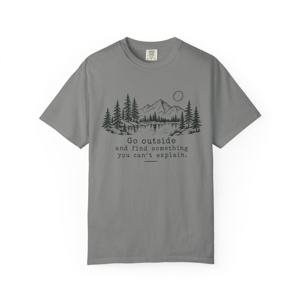 T-Shirt — 'Go Outside' Mountain & Forest Graphic Tee — Adventure Nature Quote