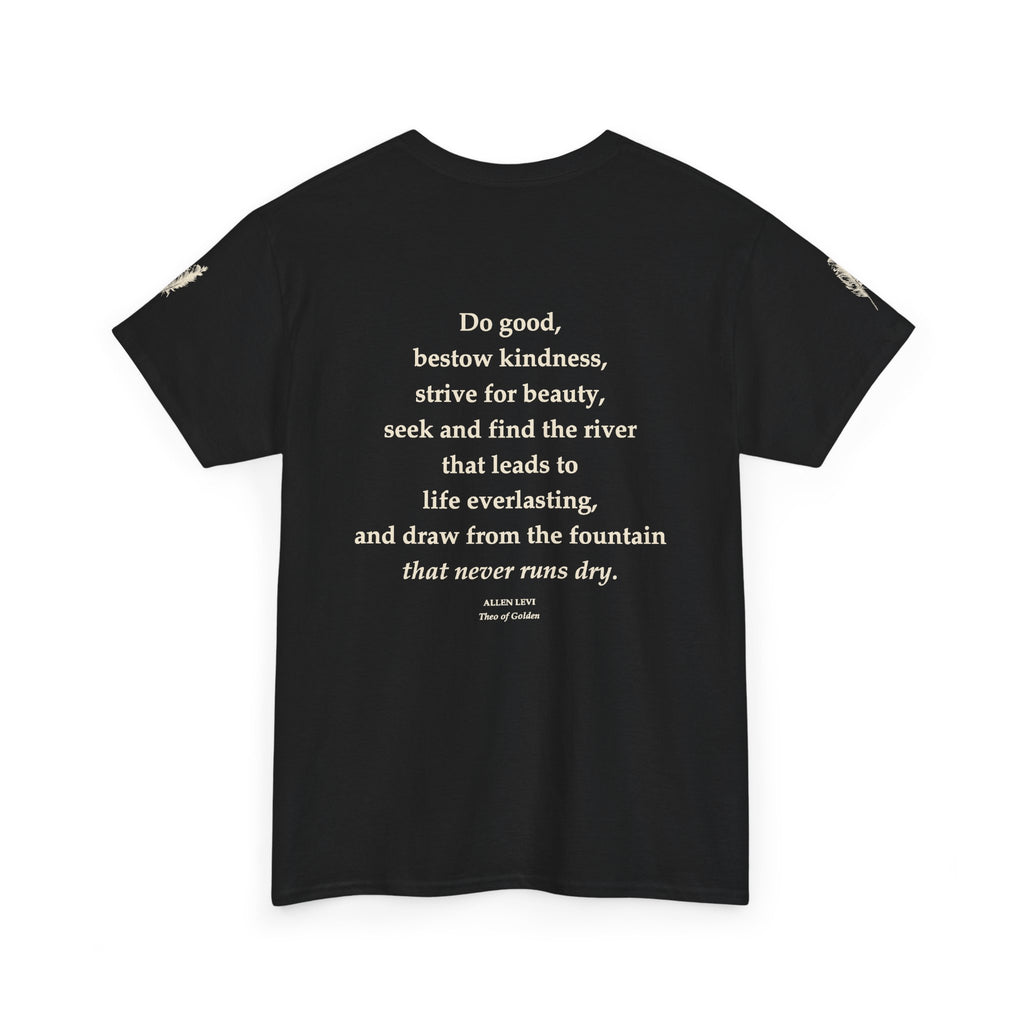 Inspirational Feather Tee — "Do good, bestow kindness" Quote T-Shirt