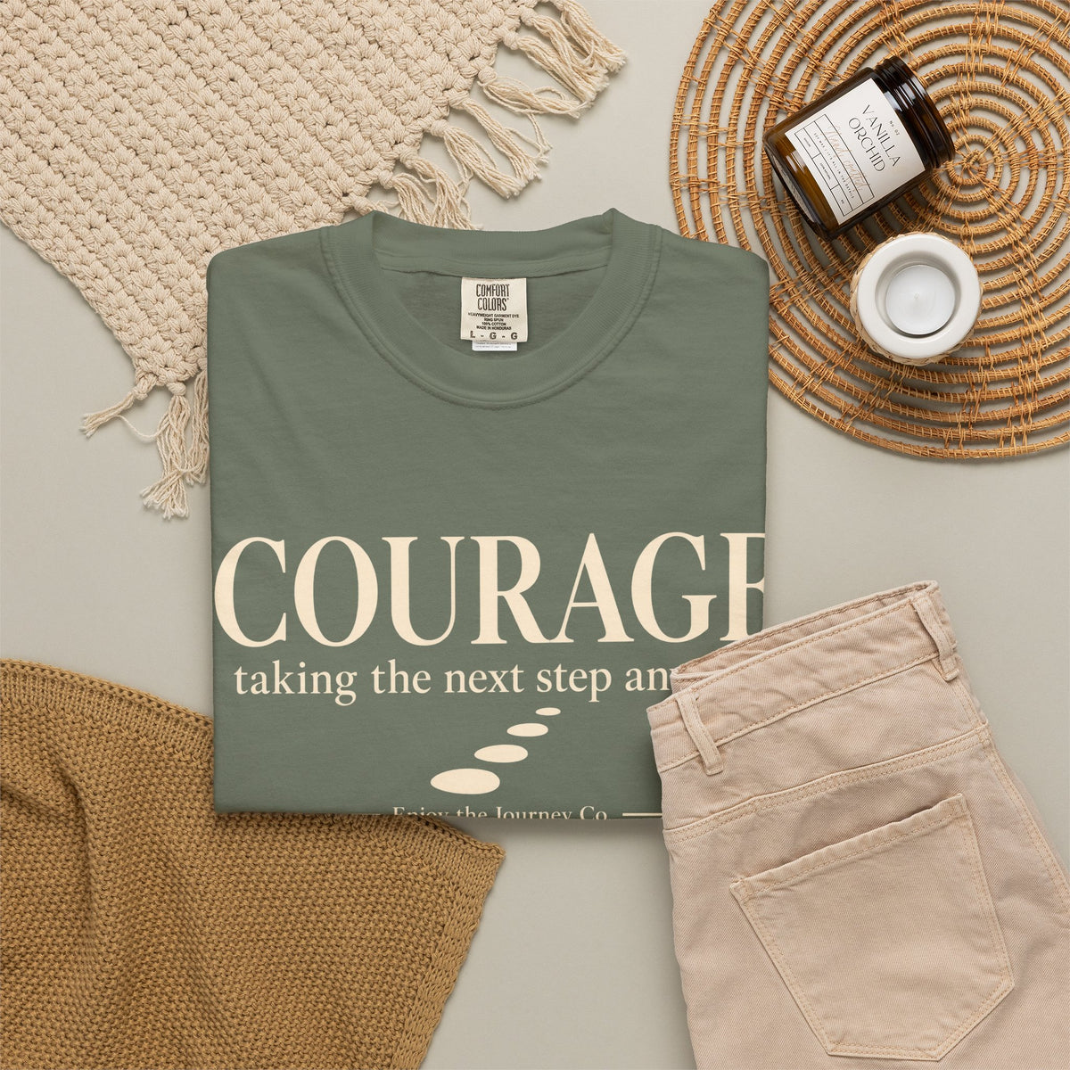 Courage Graphic Tee — "Courage: taking the next step anyway." Inspirational Motivational T‑Shirt