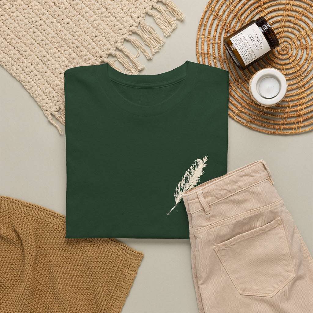 Inspirational Feather Tee — "Do good, bestow kindness" Quote T-Shirt