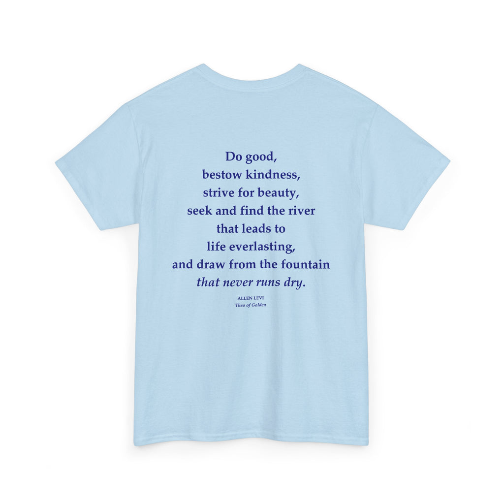 Inspirational Feather Tee — "Do good, bestow kindness" Quote T‑Shirt