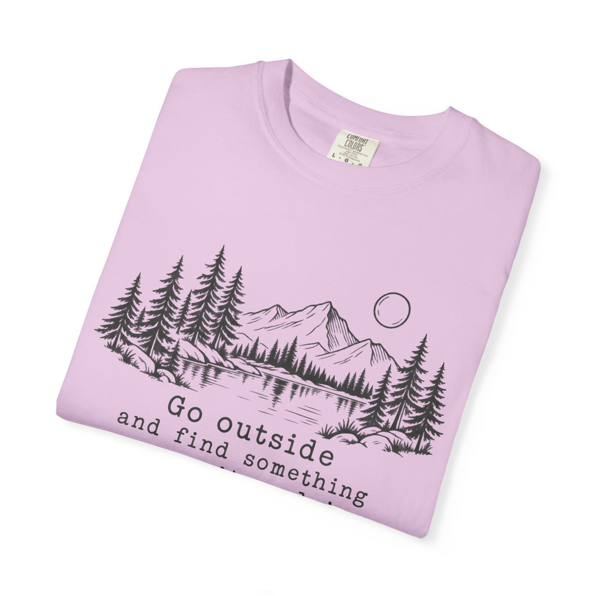 T-Shirt — 'Go Outside' Mountain & Forest Graphic Tee — Adventure Nature Quote