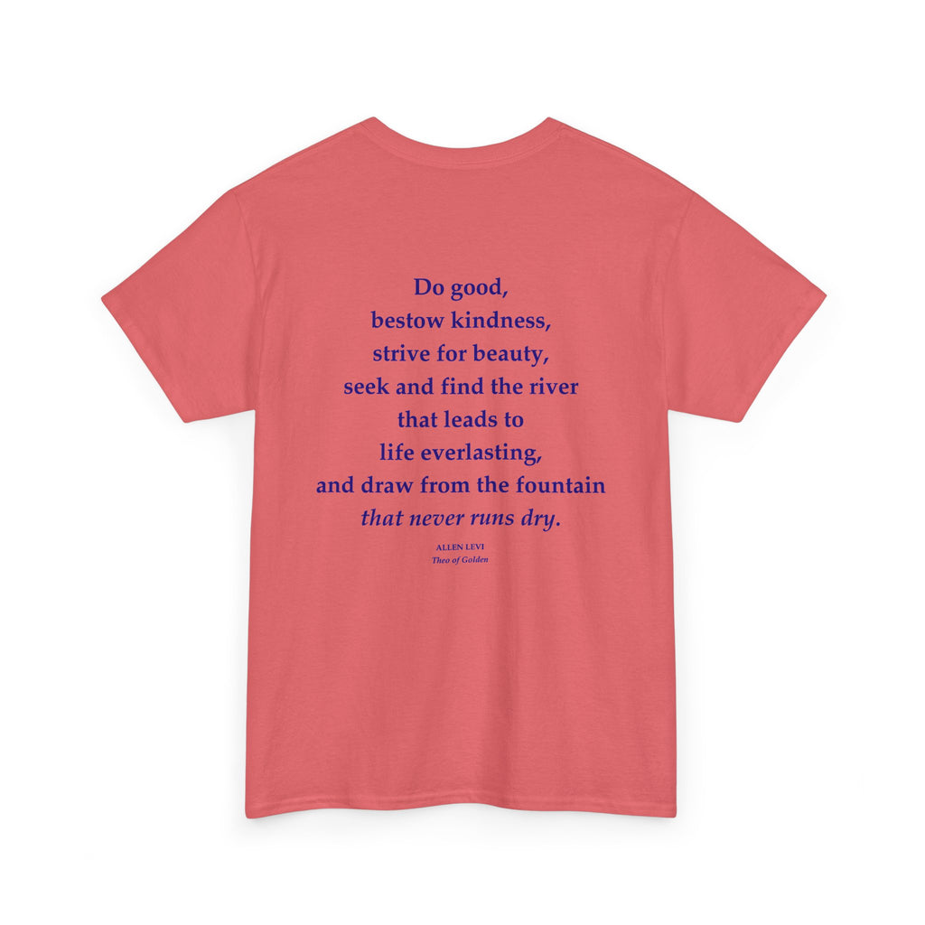 Inspirational Feather Tee — "Do good, bestow kindness" Quote T‑Shirt