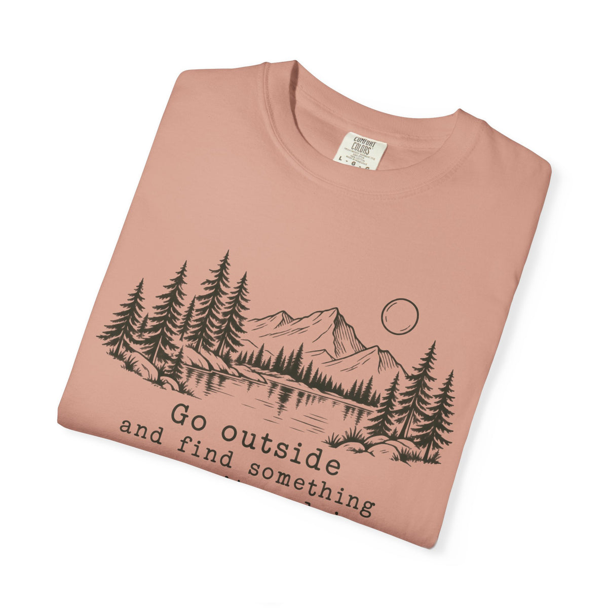 T-Shirt — 'Go Outside' Mountain & Forest Graphic Tee — Adventure Nature Quote