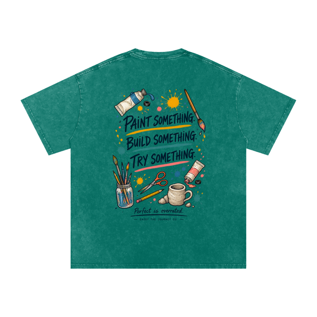 Snow Washed Oversized Cotton T-Shirt