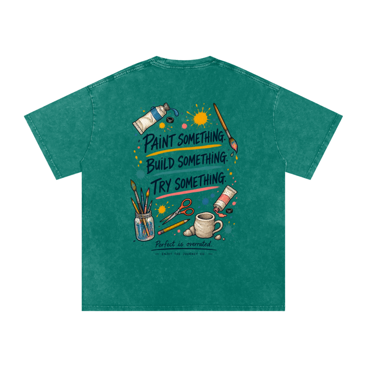 Snow Washed Oversized Cotton T-Shirt