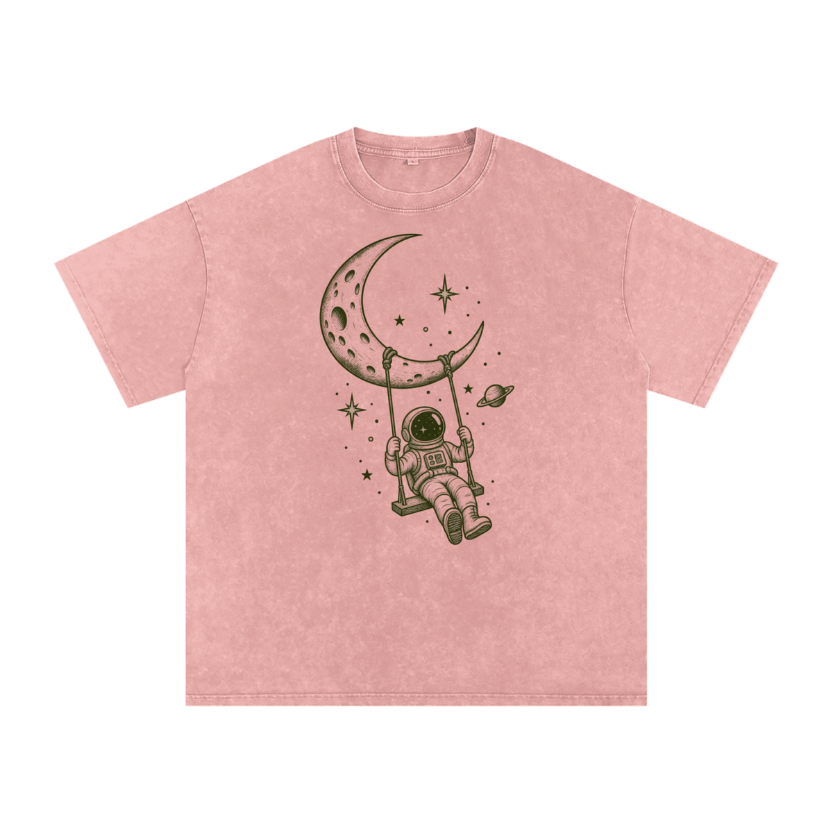 Snow Washed Oversized Cotton T-Shirt