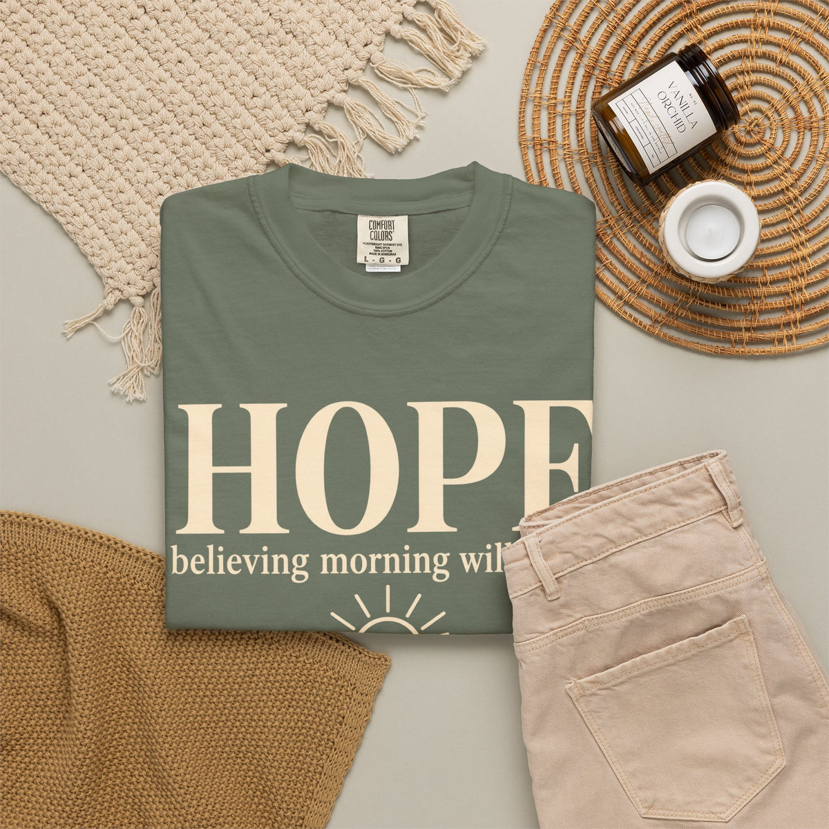 Hope T-Shirt — "believing morning will come" Inspirational Tee